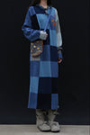 YANYAN KNITS 24 Autumn and Winter Plaid Hoodie Dress YYK-YYW24-1631-LAN Blue